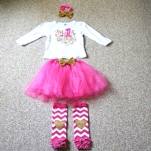 Girls First Birthday Outfit Size 2T - Picture 2 of 3